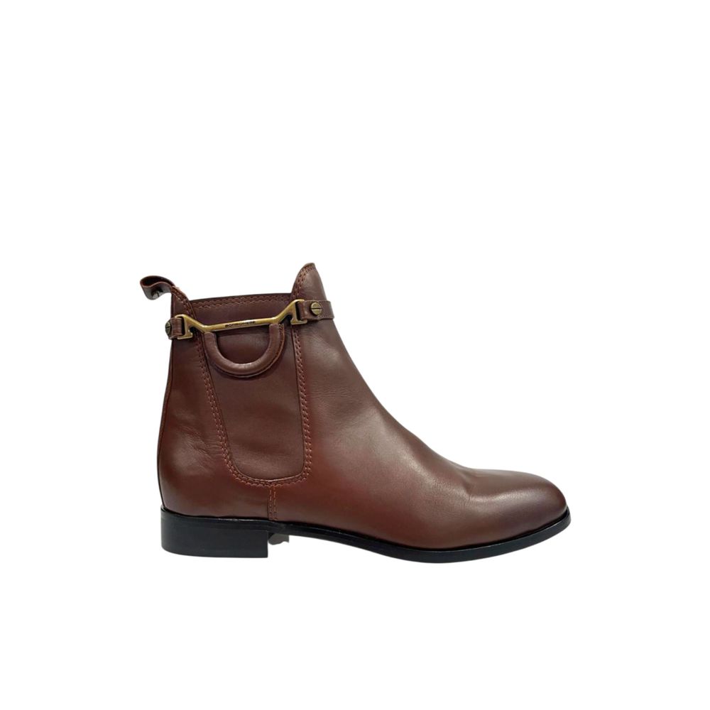 Borbonese Brown Genuine Leather Women Boot