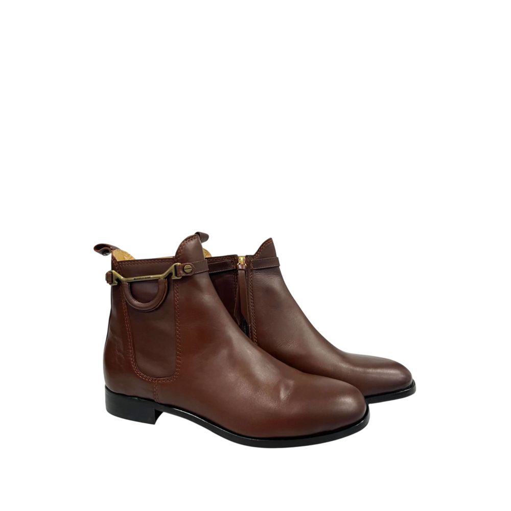 Borbonese Brown Genuine Leather Women Boot