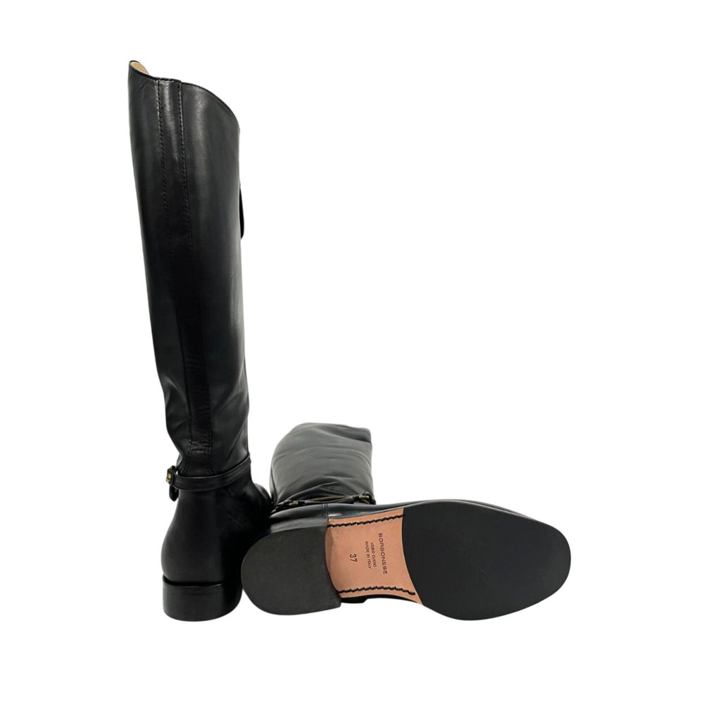 Borbonese Black Leather Women Boot