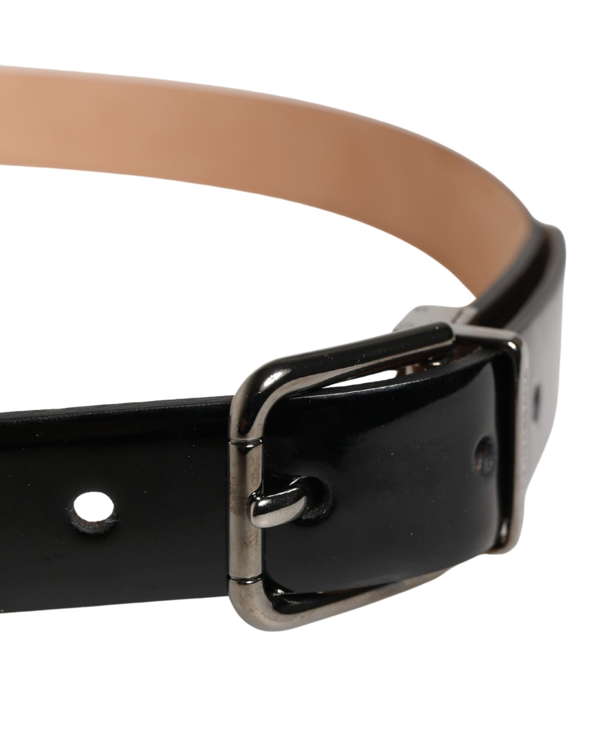 Ceinture Dolce & Gabbana pour homme en cuir noir avec boucle en métal