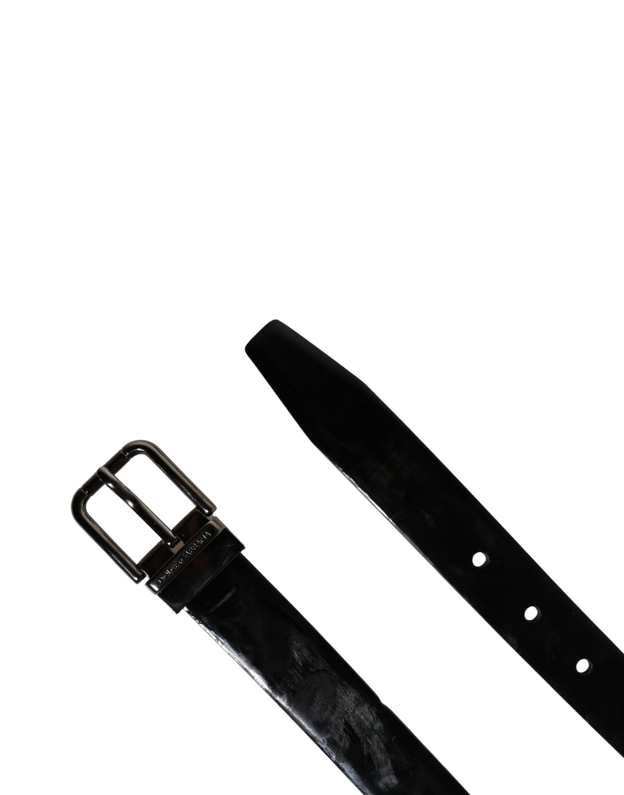 Ceinture Dolce & Gabbana pour homme en cuir noir avec boucle en métal