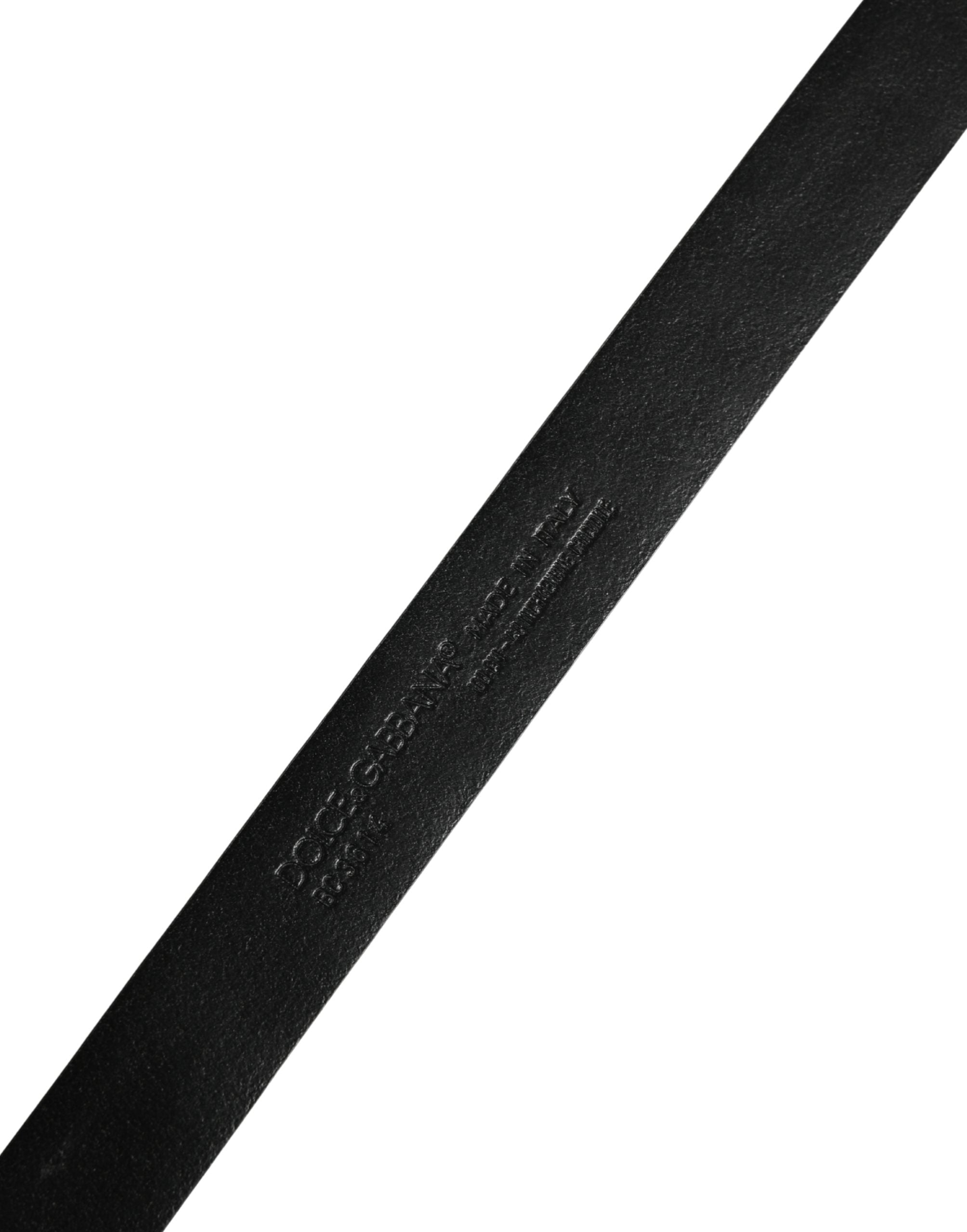 Ceinture Dolce & Gabbana pour homme en cuir exotique noir et boucle en métal