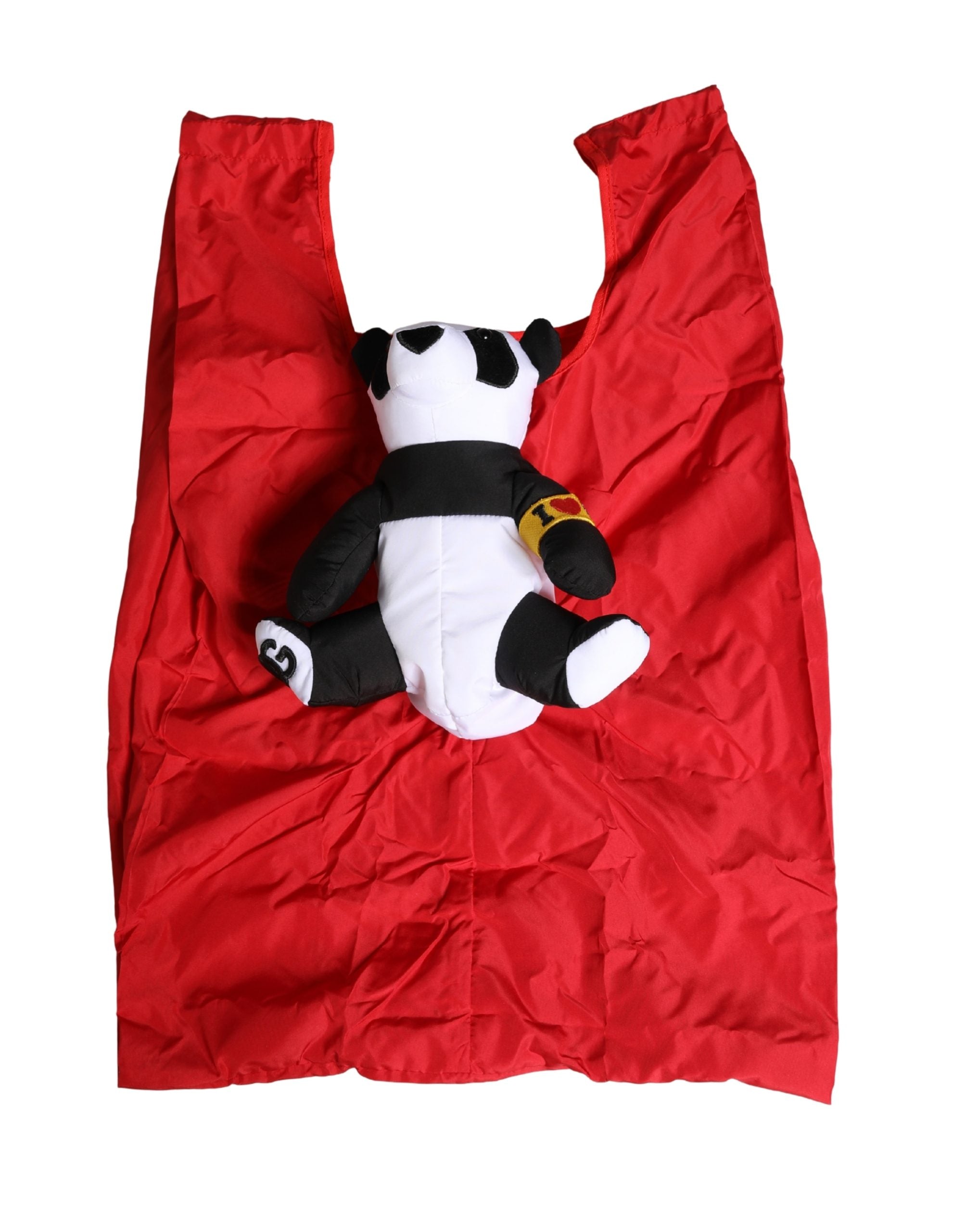 Dolce & Gabbana Homme Sac Fourre-tout Ecobag Rouge Polyester Panda en Peluche