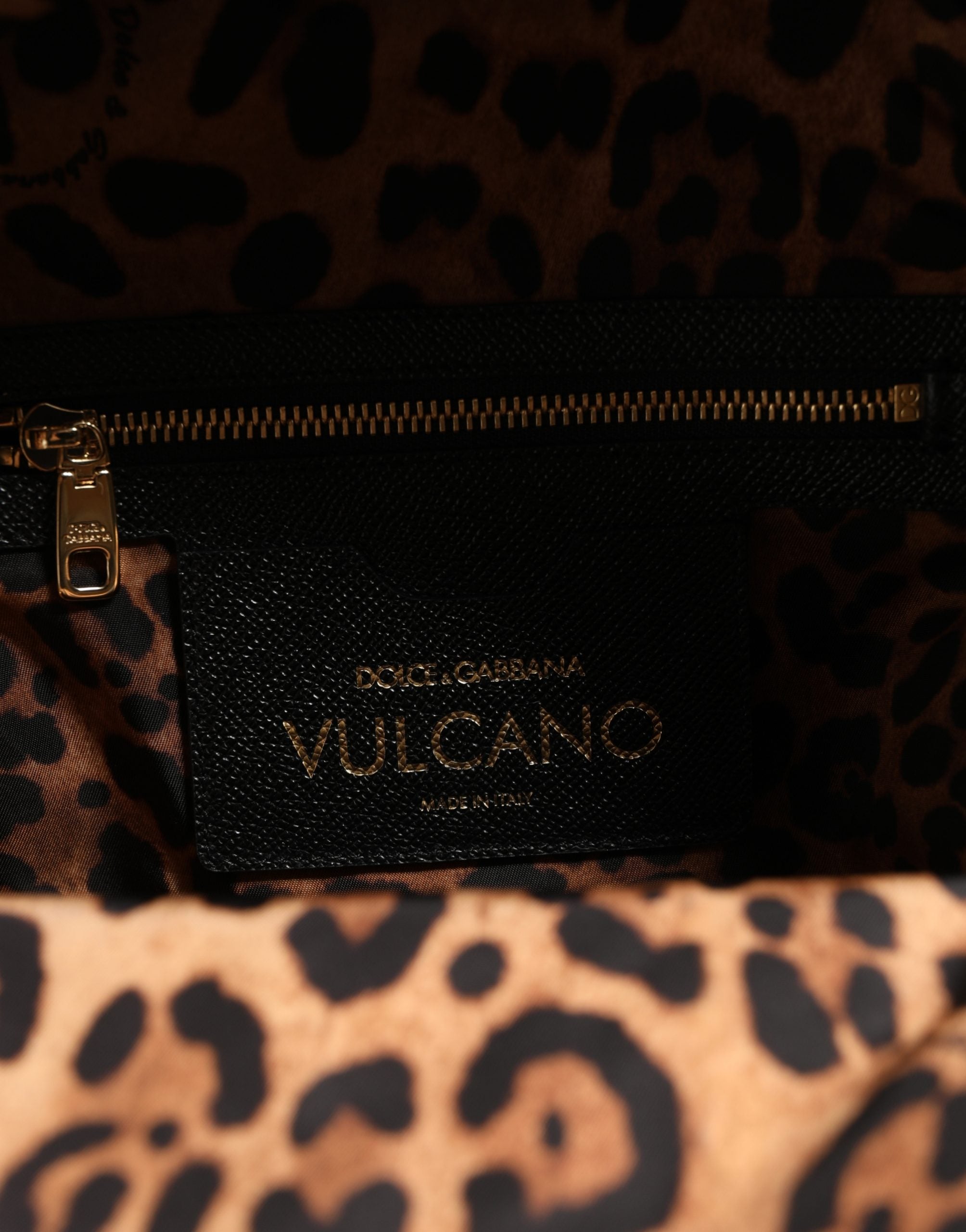 Dolce & Gabbana VULCANO Schwarzer Nylon #DGFAMILY Verzierte Rucksacktasche