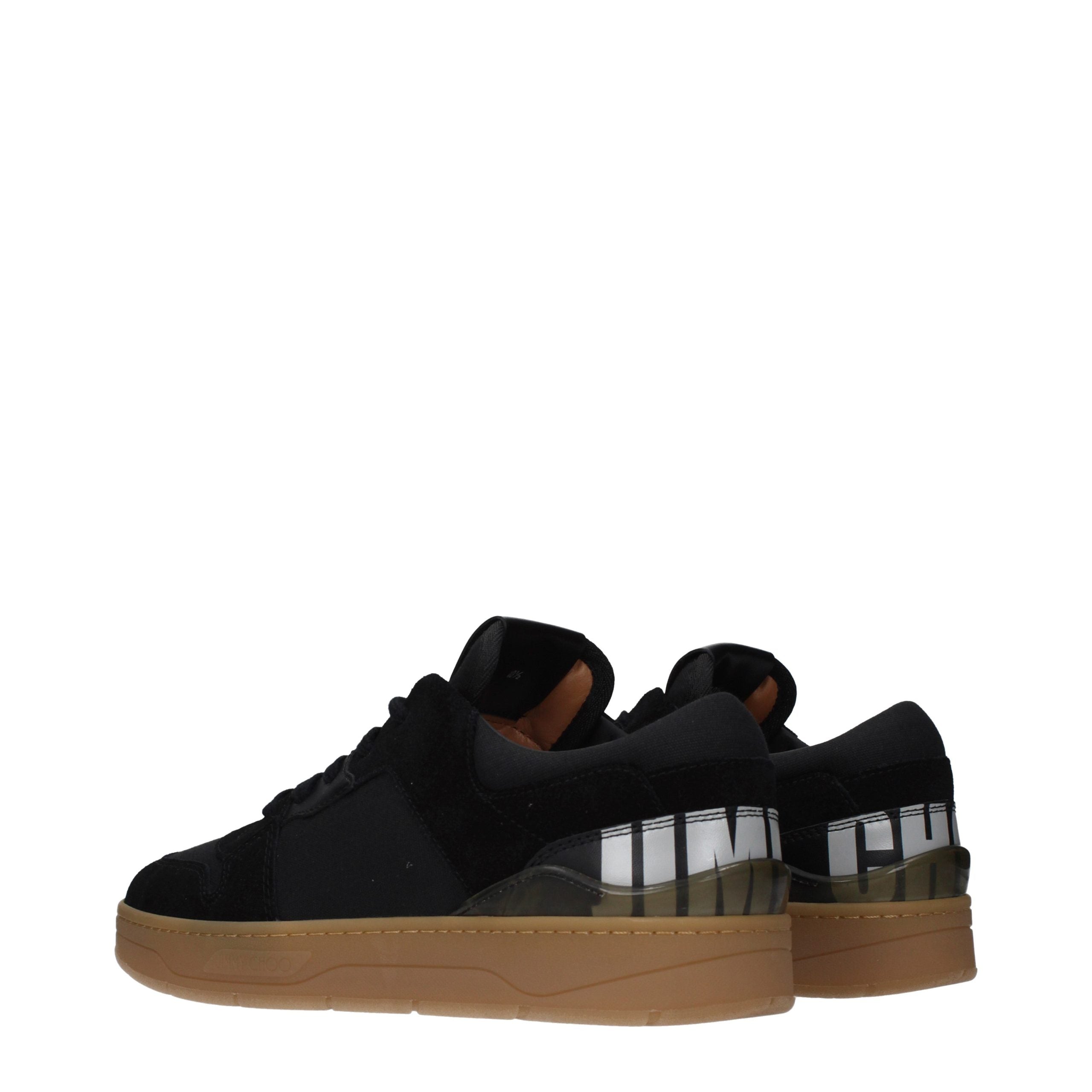 Jimmy Choo Black Fabric Low Top Sneakers