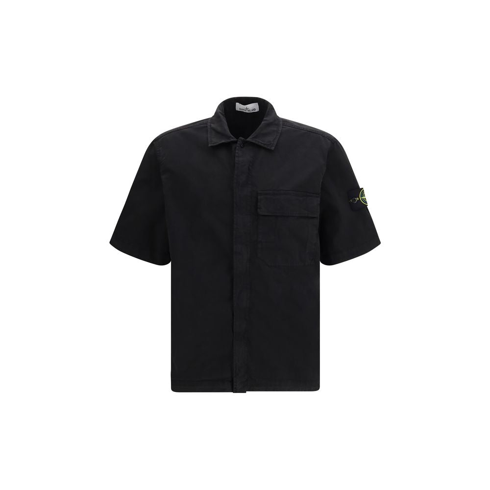 Stone Island Black Cotton Shortsleeve Shirt