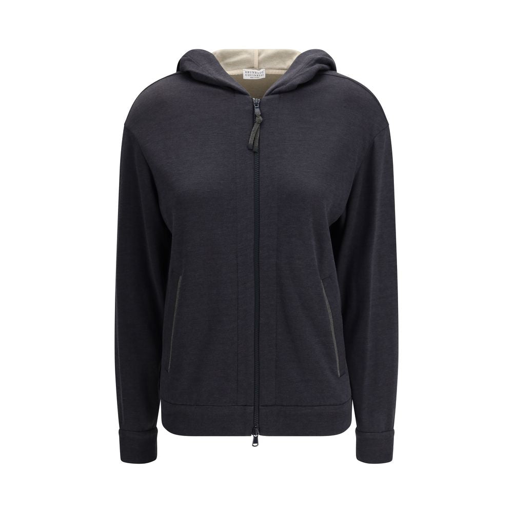 Brunello Cucinelli Gray Silk Sweatshirt