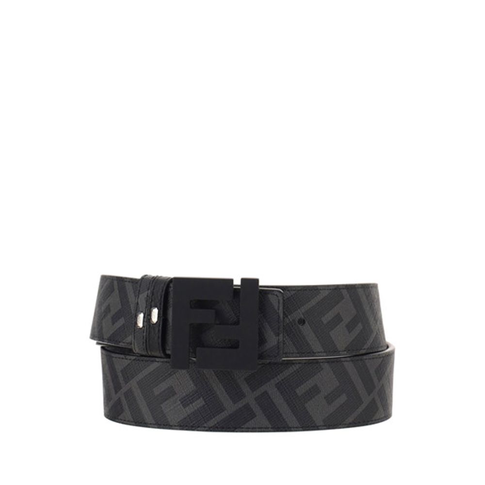 Fendi Black Leather Regular Belt