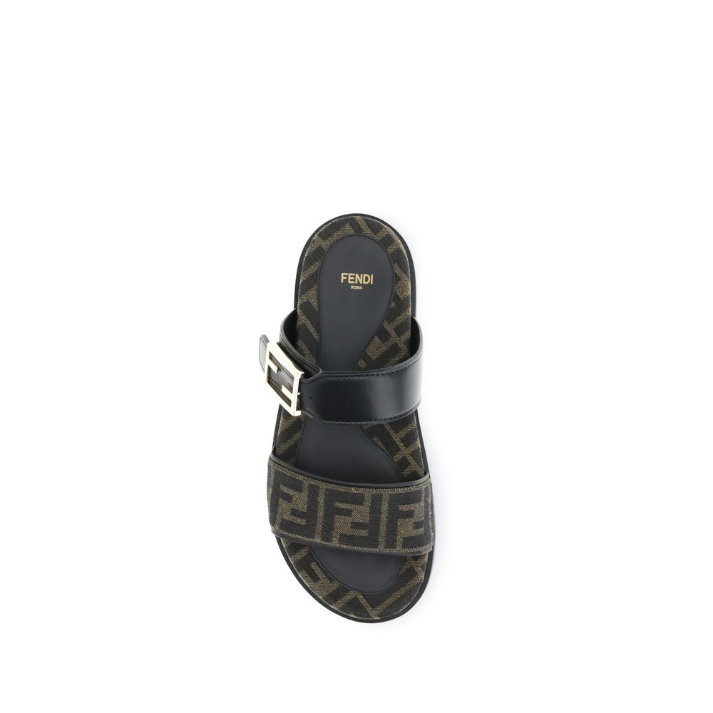 Fendi Brown Polyamide Sandals