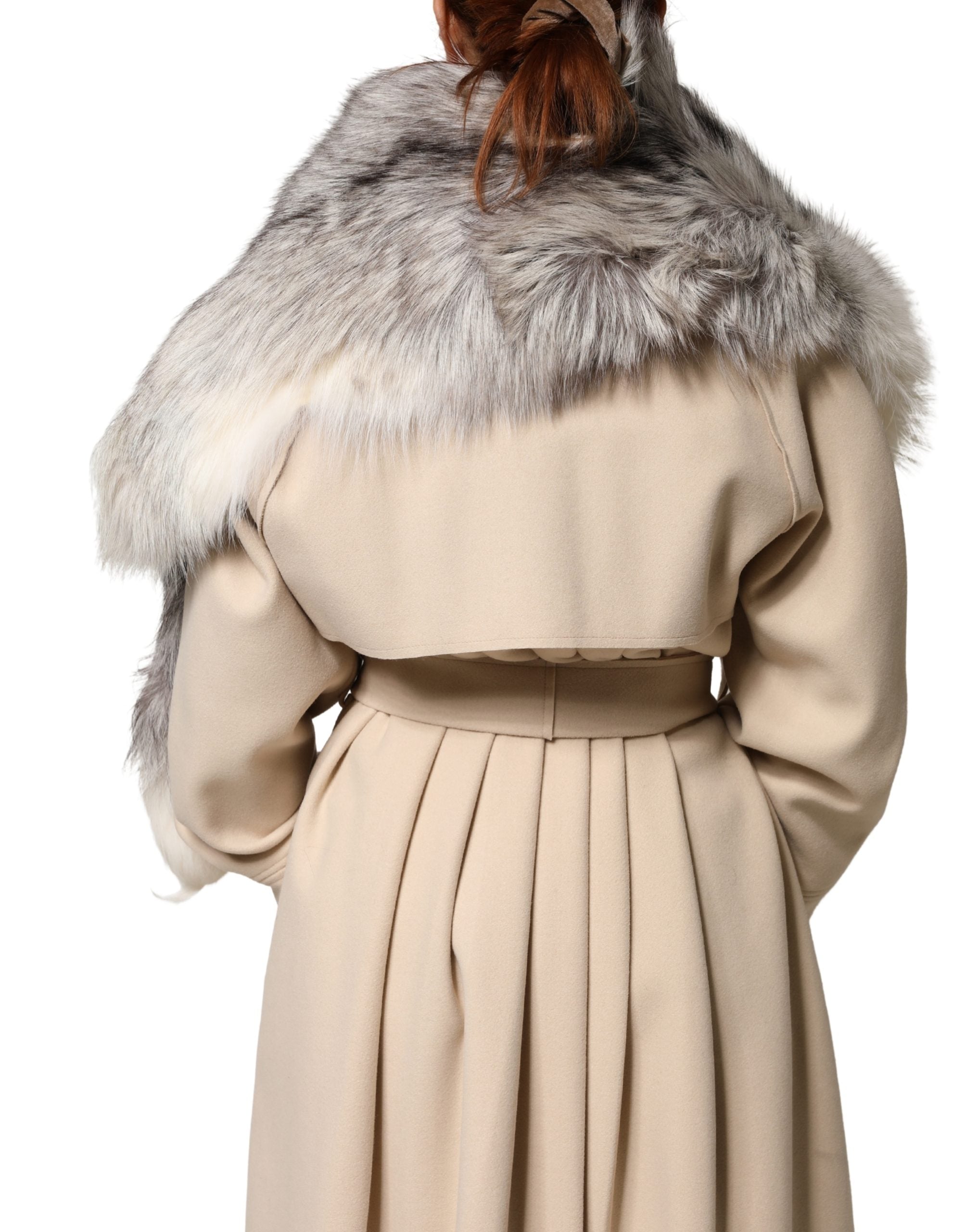 Dolce & Gabbana weißer Fuchsfell-Halswärmer Winter-Schal