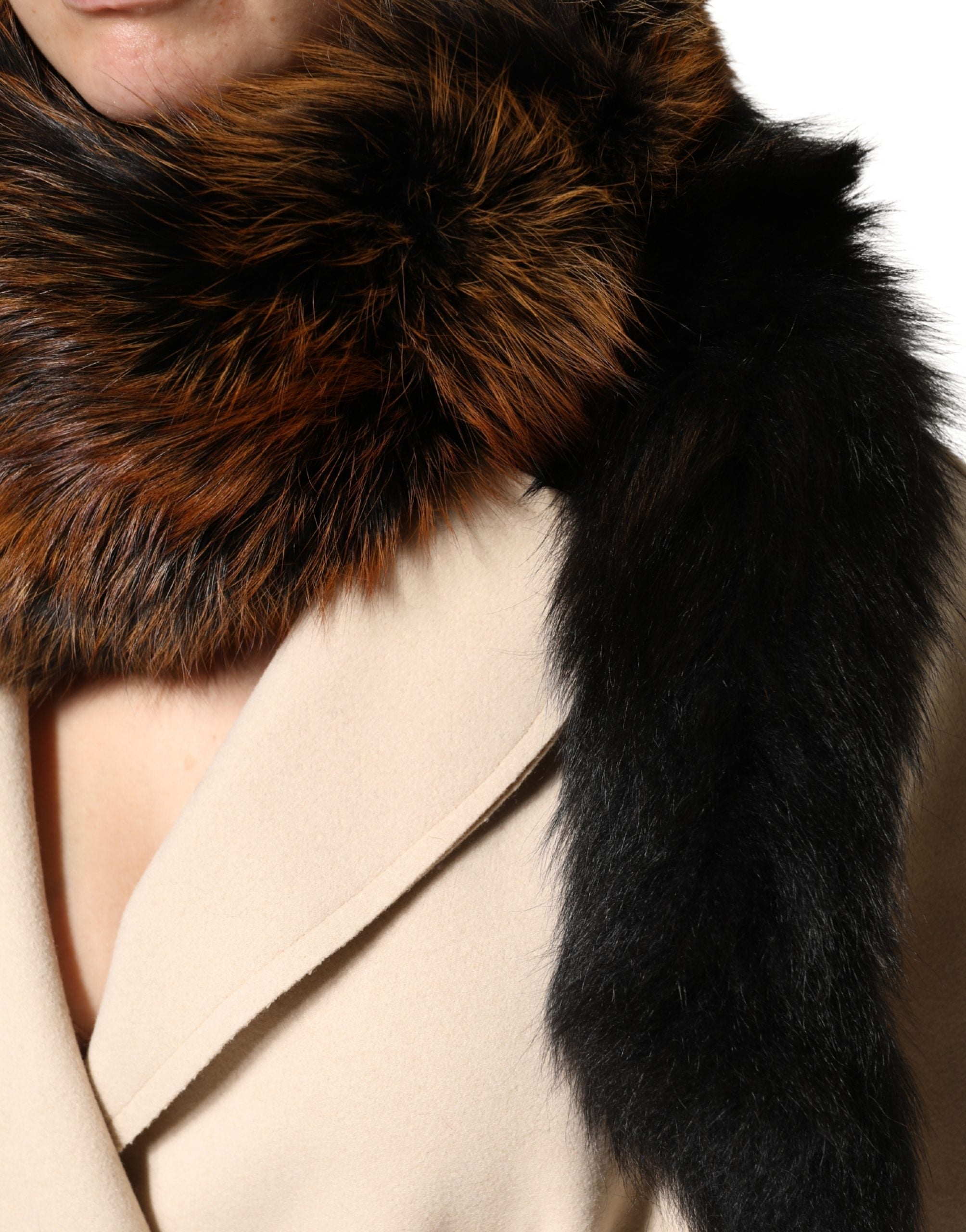 Cache-cou d'hiver Dolce & Gabbana en fourrure de renard roux marron
