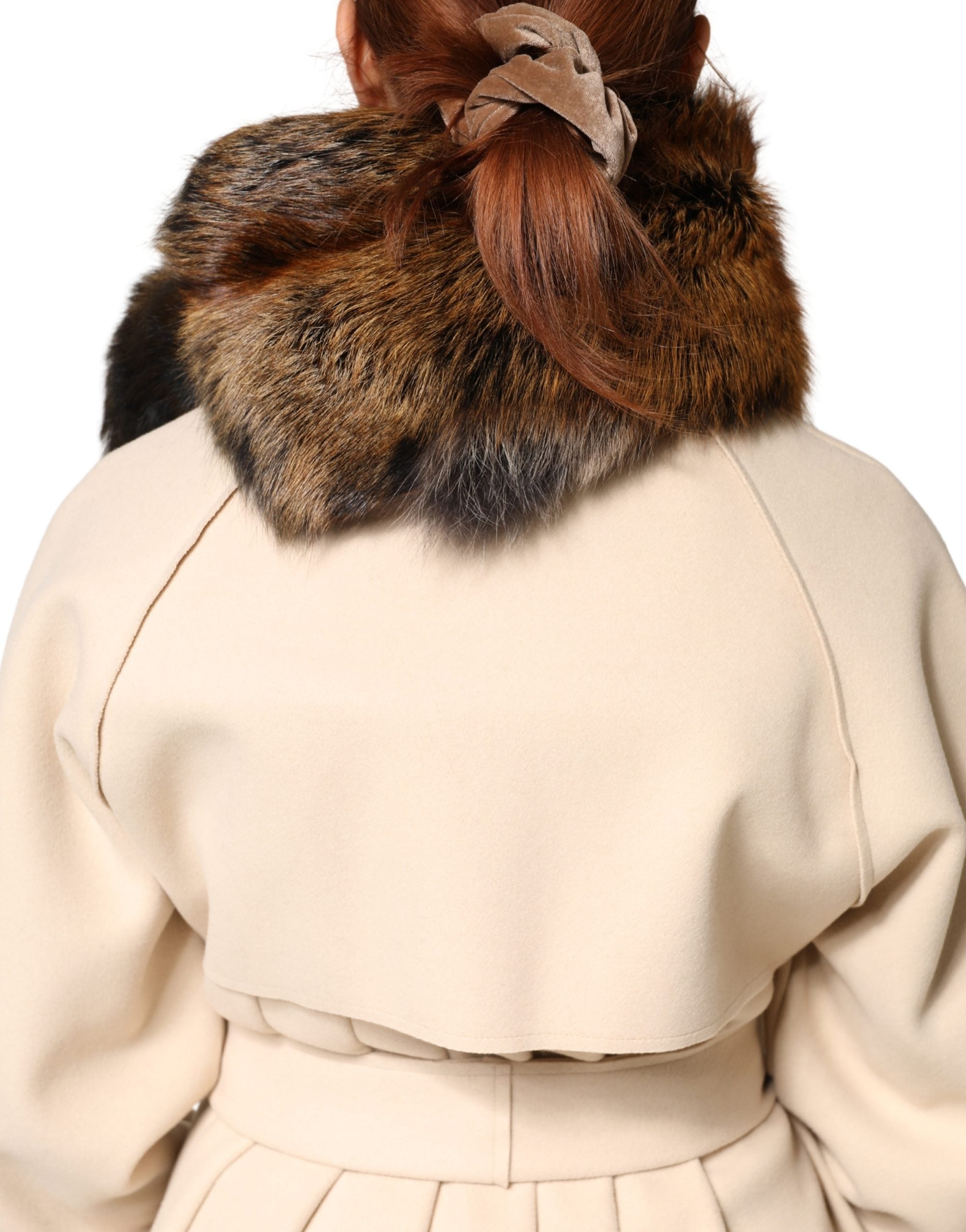 Dolce & Gabbana Brauner Rotfuchs-Pelz-Nackenwärmer Winterschal