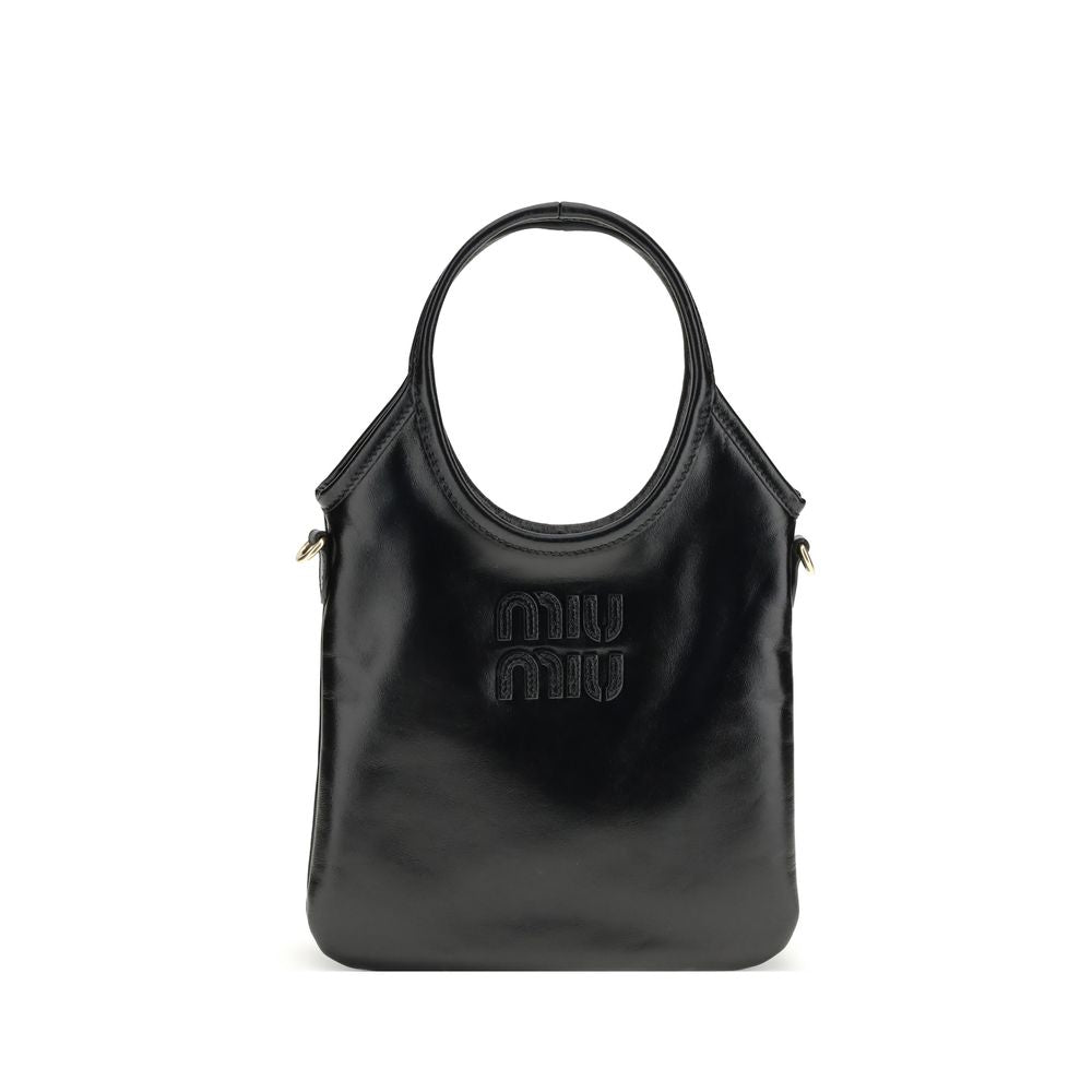 Miu Miu Black Calf Leather Bos Taurus Shoulder Bag
