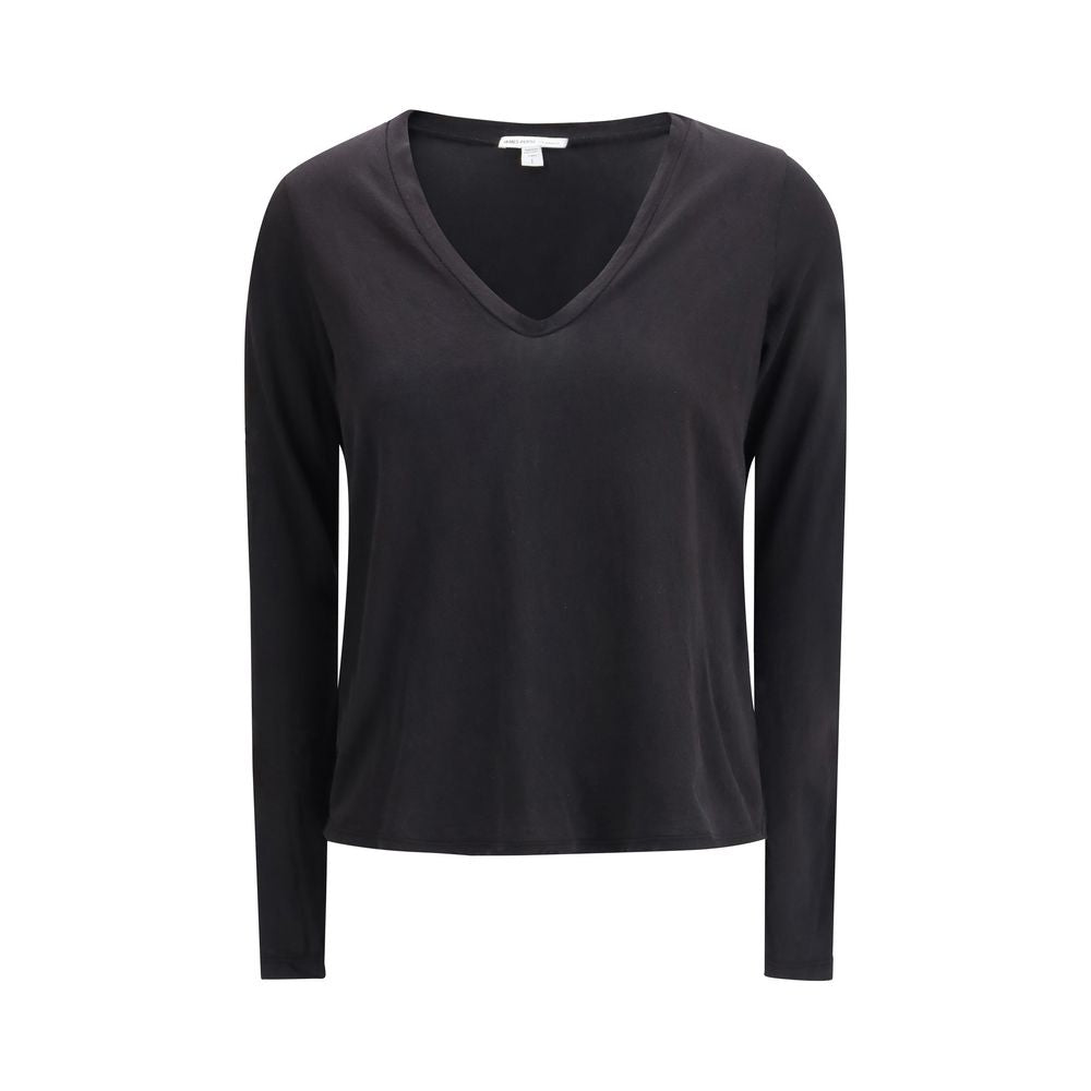 James Perse Black Cotton Long Sleeve T-Shirt