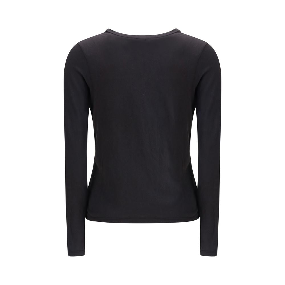 James Perse Black Cotton Long Sleeve T-Shirt