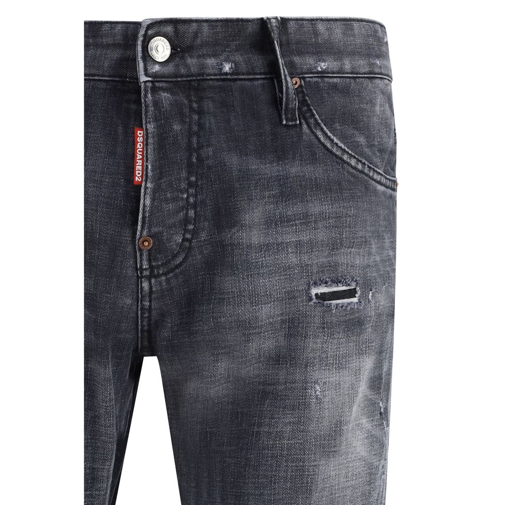 Dsquared² Black Cotton Slim Fit Jeans
