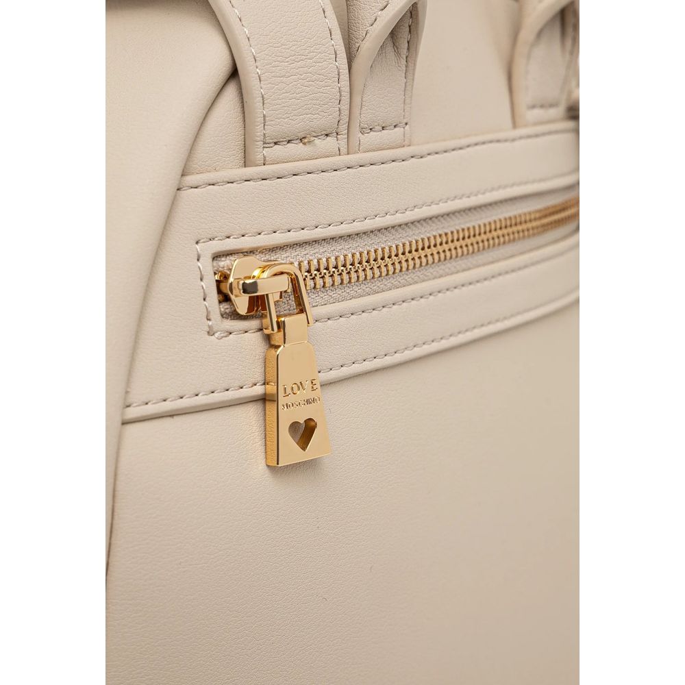 Love Moschino Beigefarbener Rucksack aus Polyethylen