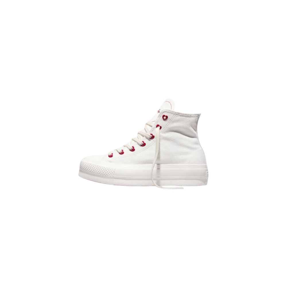 Converse White Fabric Platform Sneakers