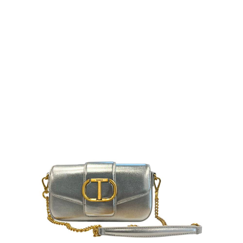 Twinset silberne PU-Damen-Umhängetasche