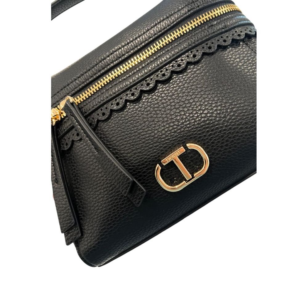 Twinset Schwarze PU-Damenhandtasche