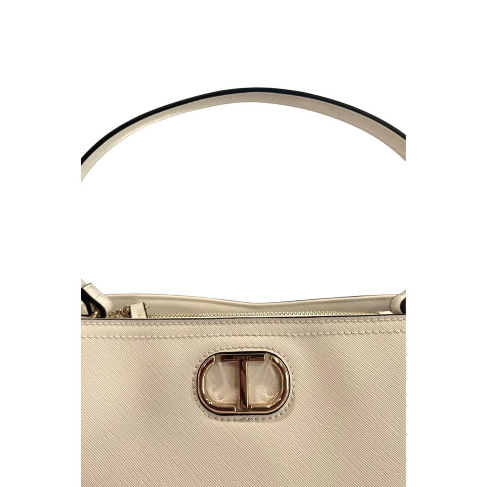 Twinset Weiße PU Damen Handtasche