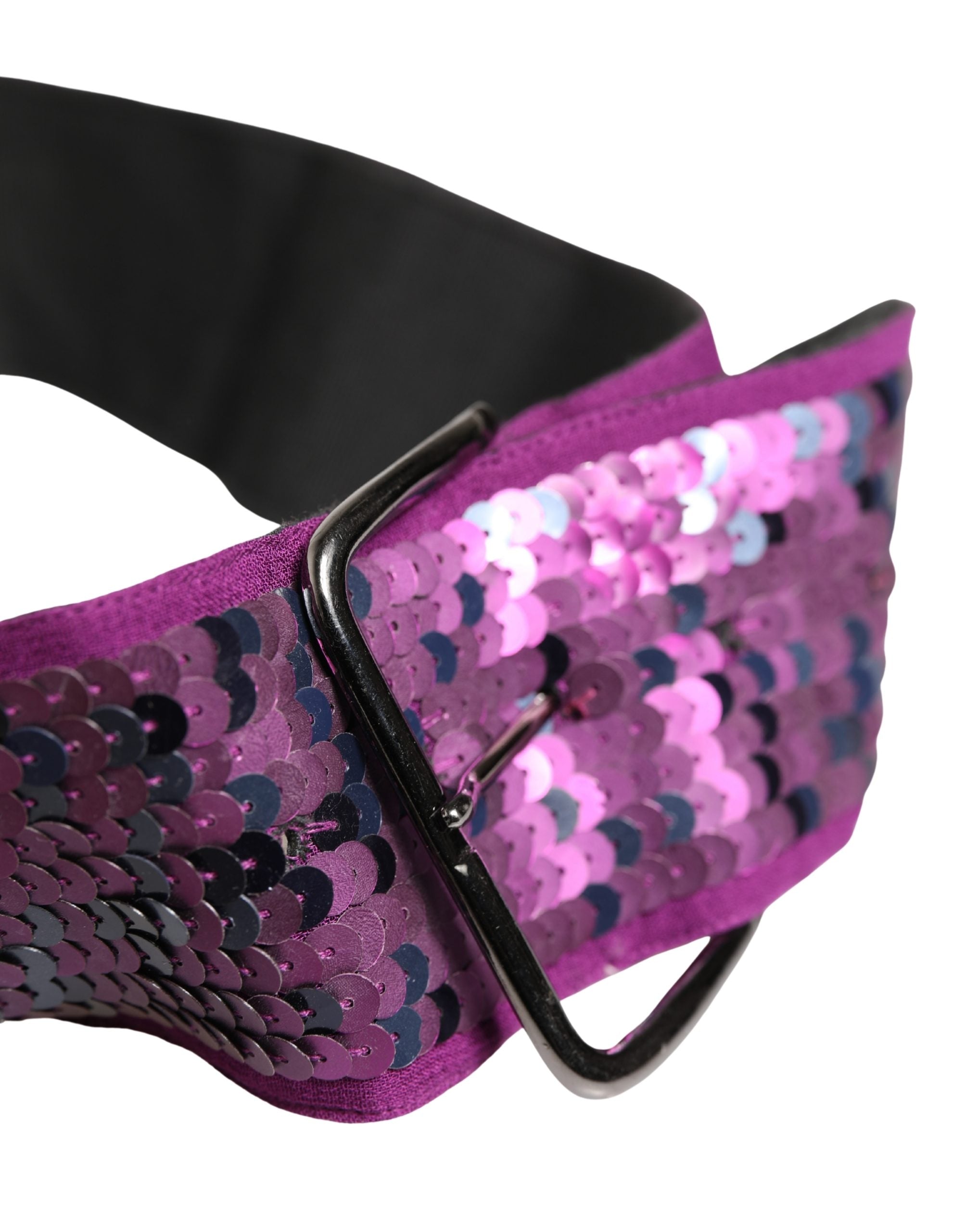 Ceinture GF Ferre Femme Violette Pailletée Boucle Métal Argenté