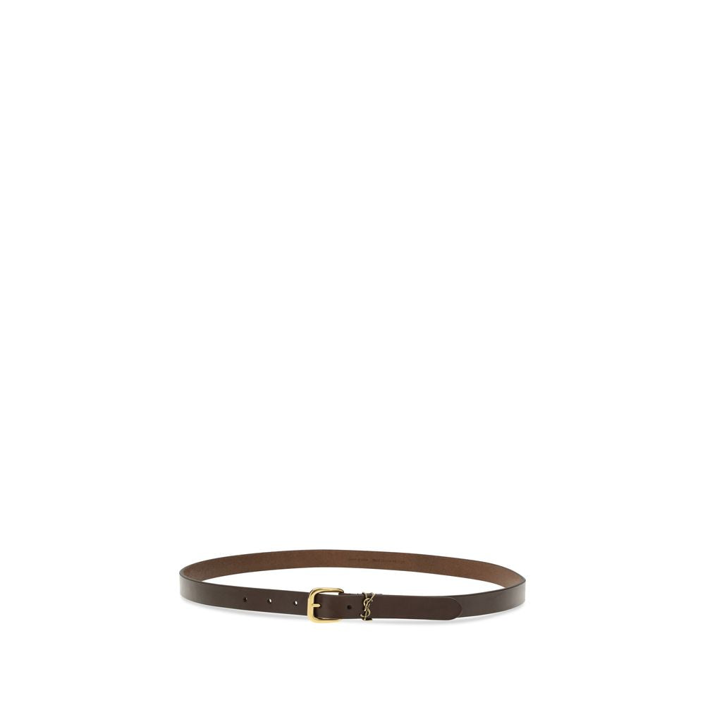 Saint Laurent Brown Calf Leather Bos Taurus Regular Belt