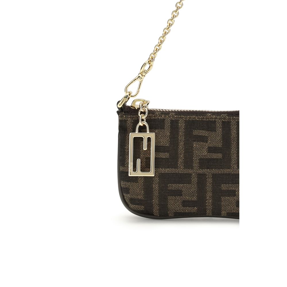 Fendi Brown Fabric Shoulder Bag