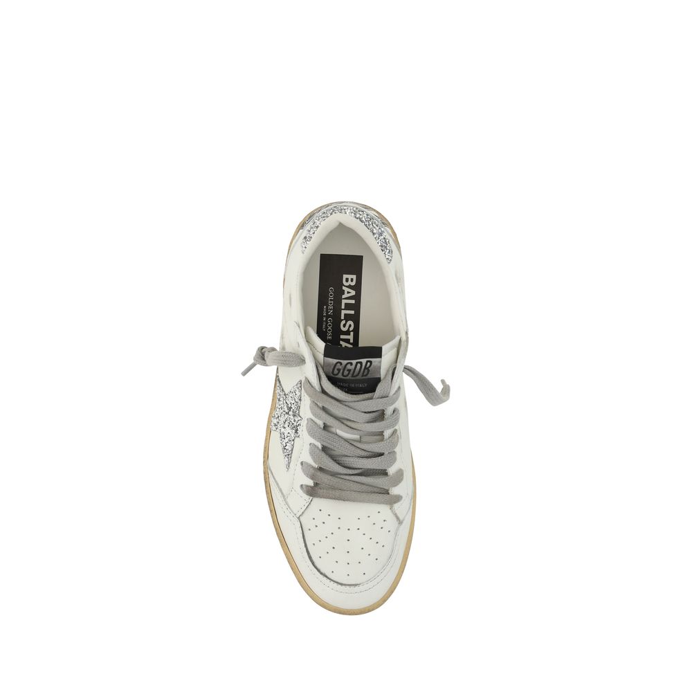 Golden Goose White Goatskin Low Top Sneakers