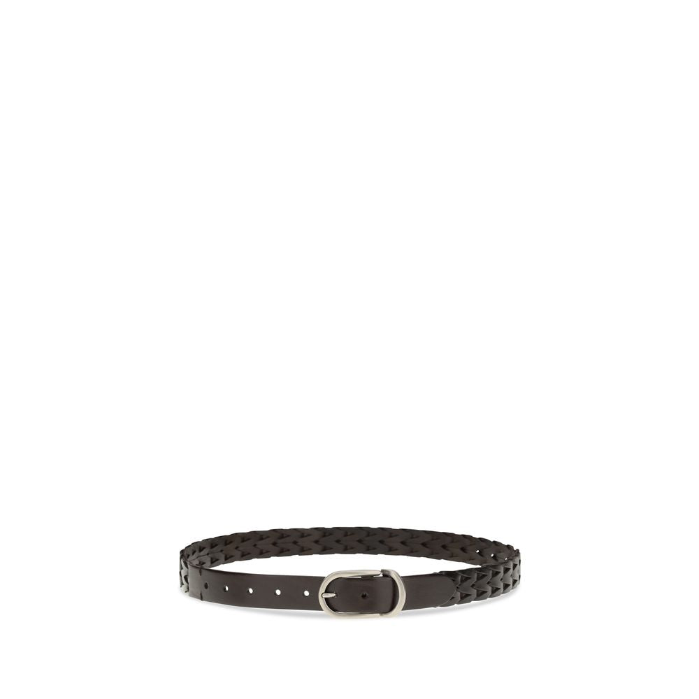 Brunello Cucinelli Black Calf Leather Bos Taurus Belt
