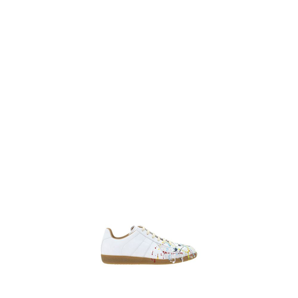 Margiela White Calf Leather Bos Taurus Low Top Sneakers