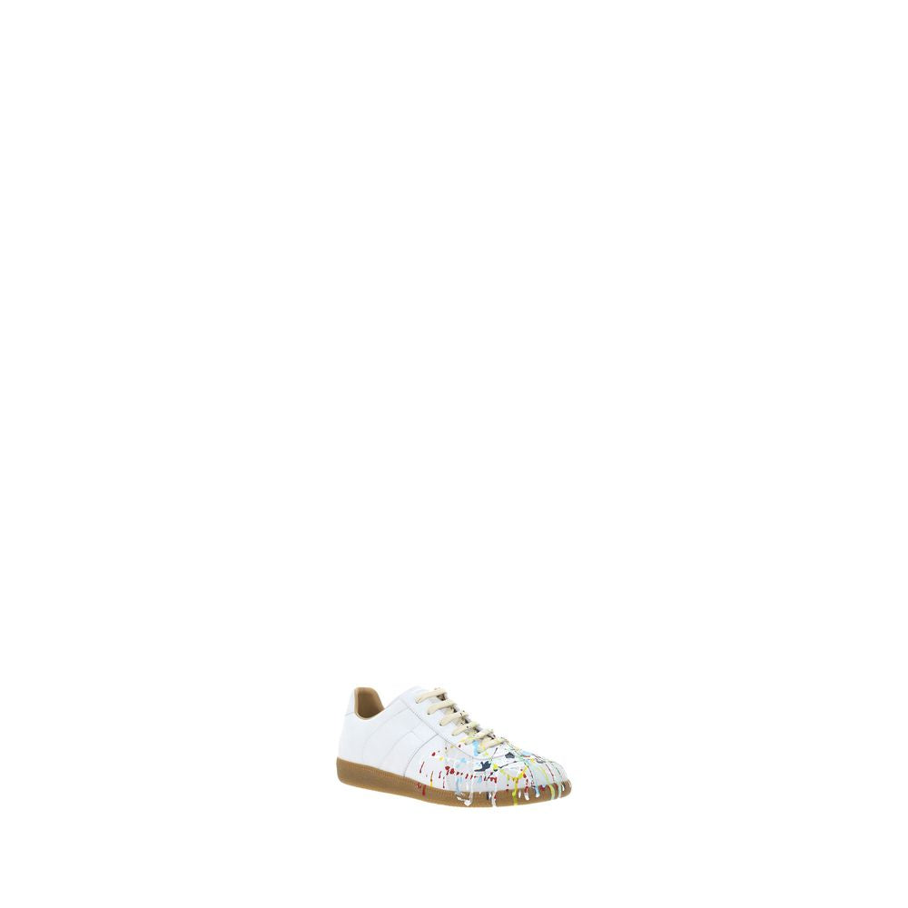 Margiela White Calf Leather Bos Taurus Low Top Sneakers