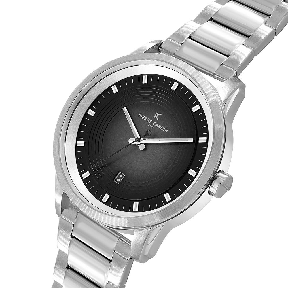 Montre habillée Pierre Cardin grise en acier inoxydable