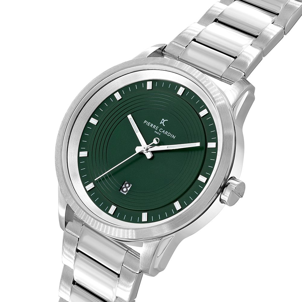 Montre habillée Pierre Cardin grise en acier inoxydable