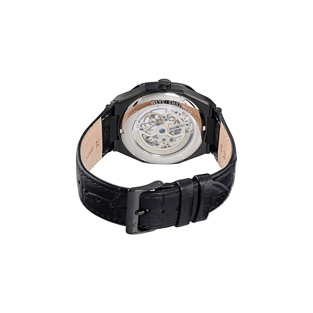 Pierre Cardin Schwarze Lederarmbanduhr
