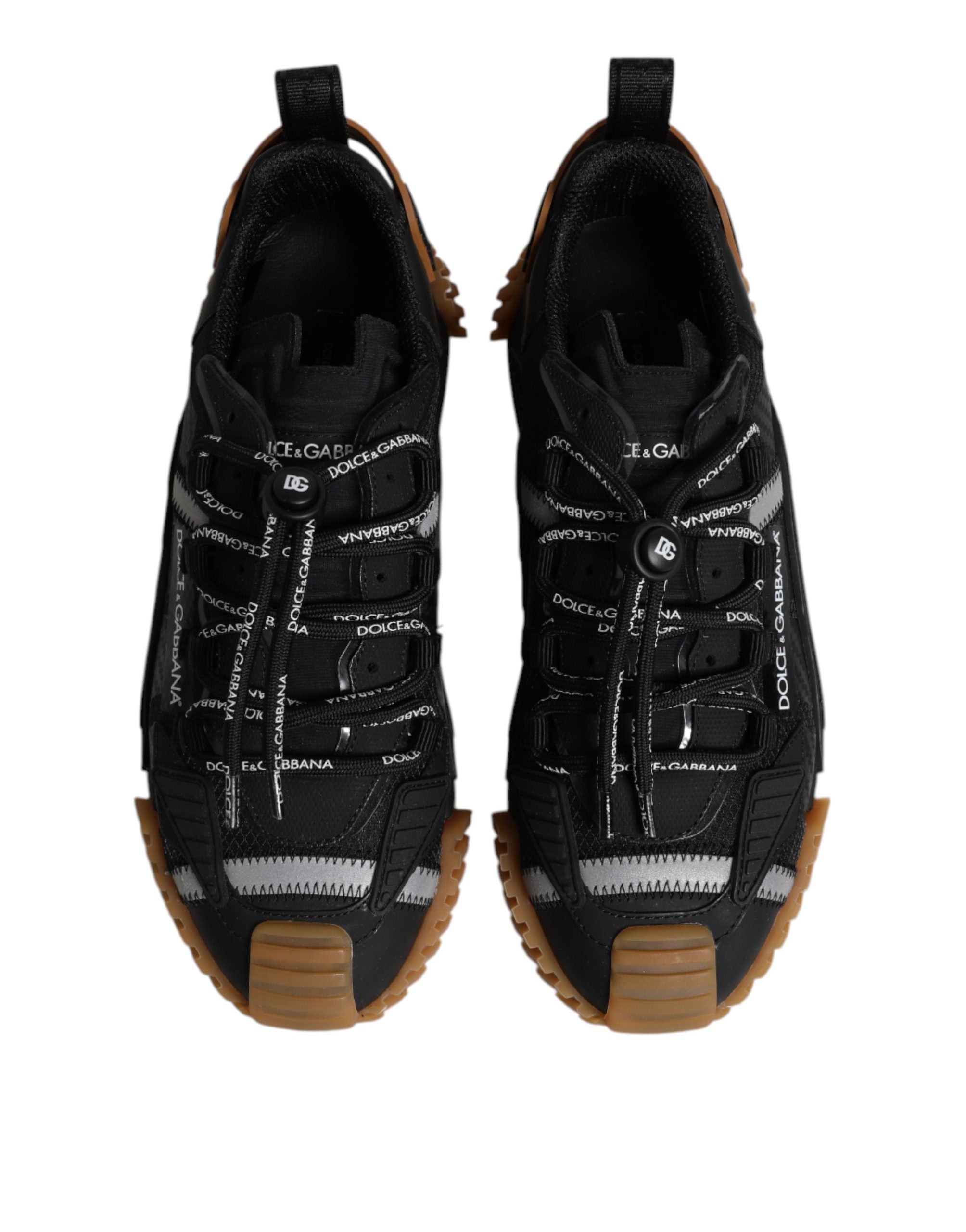 Dolce & Gabbana Schwarze Logo-Schnürschuhe niedriger NS1-Sneakers