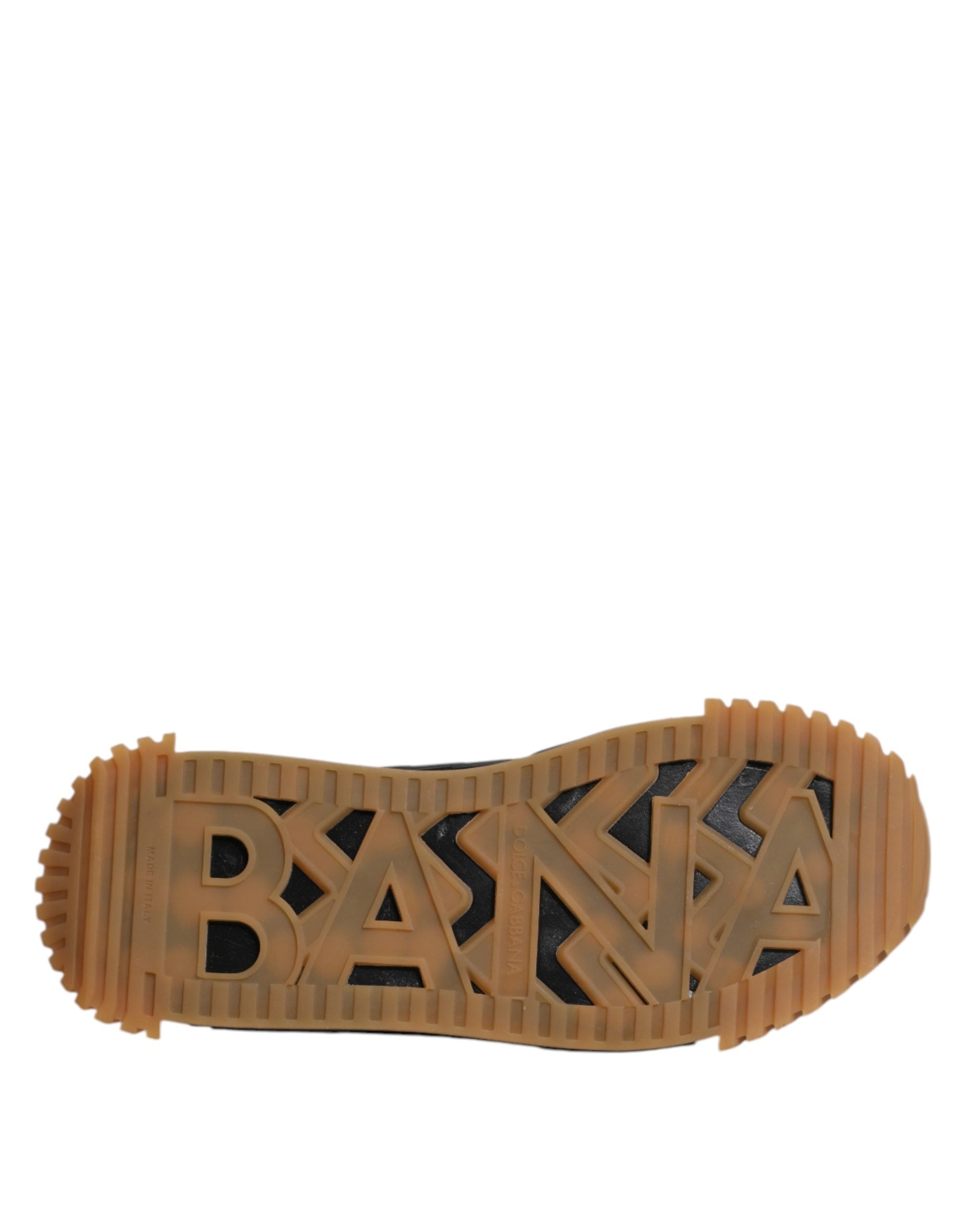 Dolce & Gabbana Schwarze Logo-Schnürschuhe niedriger NS1-Sneakers