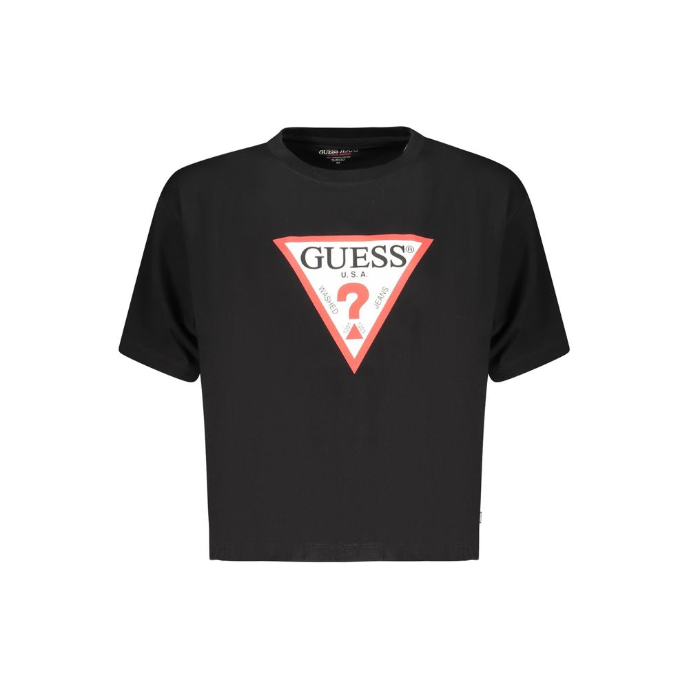 Guess Jeans Black Cotton Women T-Shirt