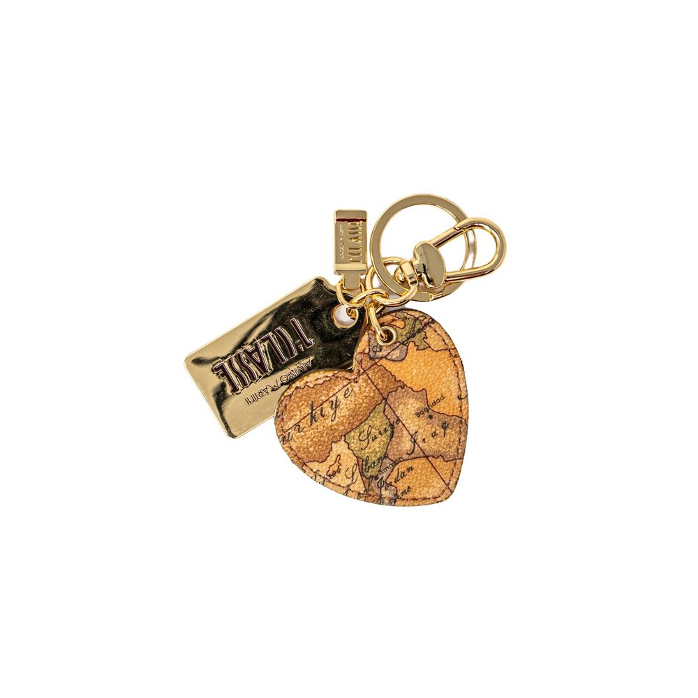 Alviero Martini Prima Classe Beige Leather Keychain