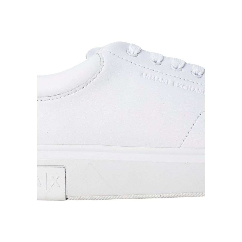 Armani Exchange White Leather Low Top Sneakers