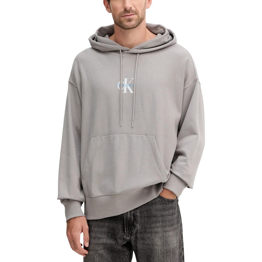 Calvin Klein Jeans Gray Cotton Hoodie