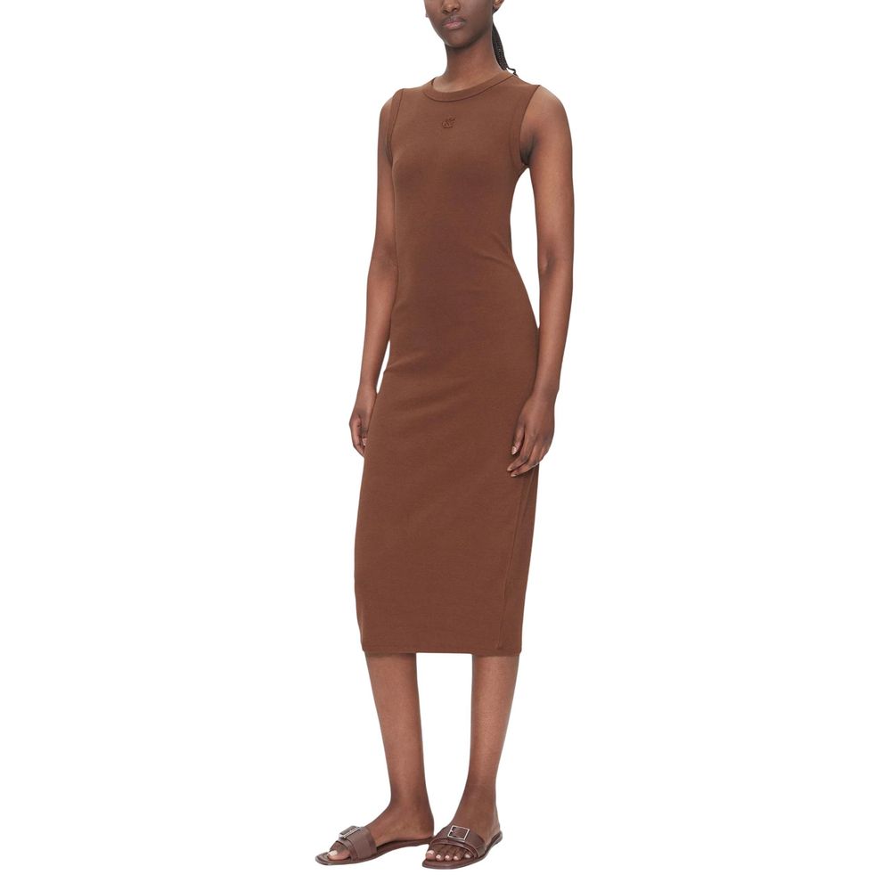 Calvin Klein Jeans Brown Cotton Long Dress
