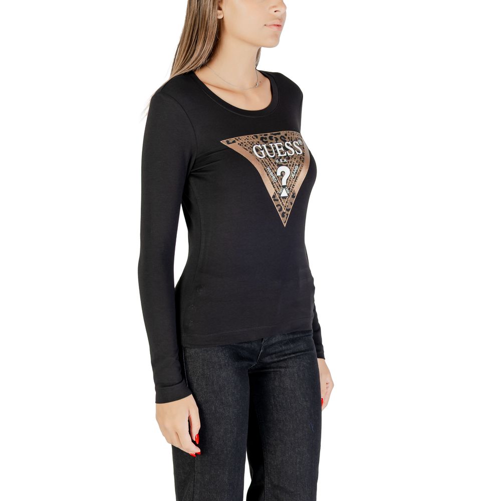 Guess Black Cotton Long Sleeve T-Shirt