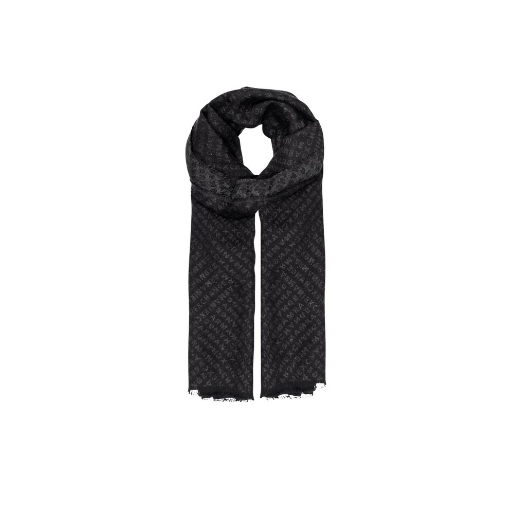 Armani Exchange Black Viscose Scarf