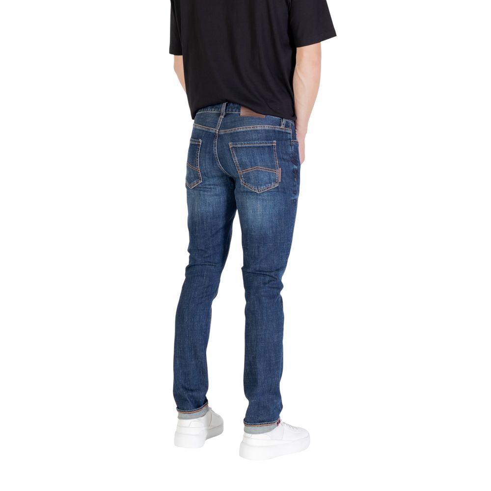 Armani Exchange Blue Cotton Relaxed Fit Jeans