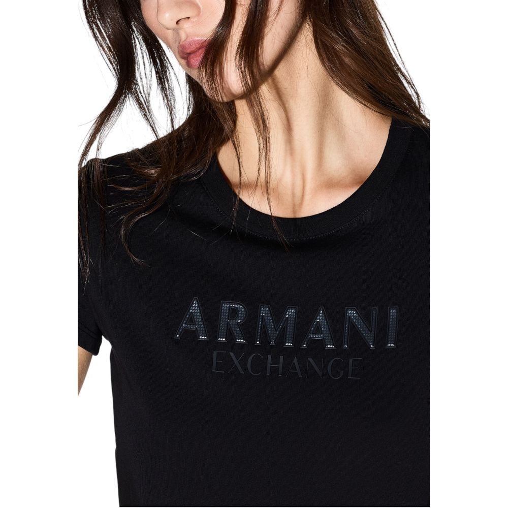 Armani Exchange Black Cotton T-Shirt