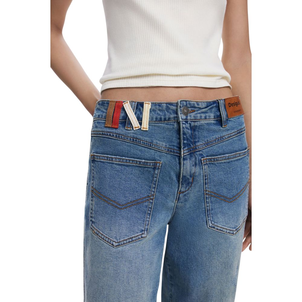 Desigual Blue Cotton Boyfriend Jeans