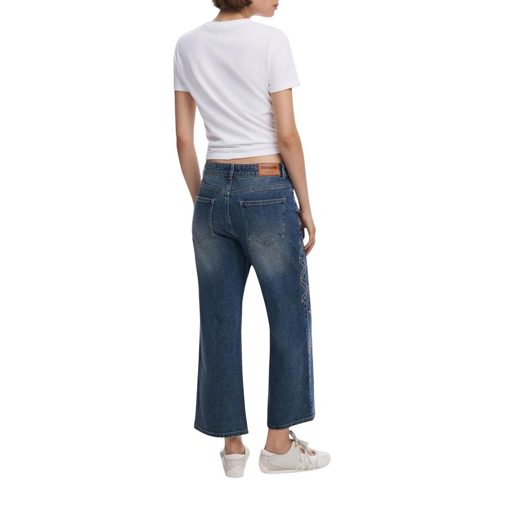 Desigual Blue Cotton Bootcut Jeans