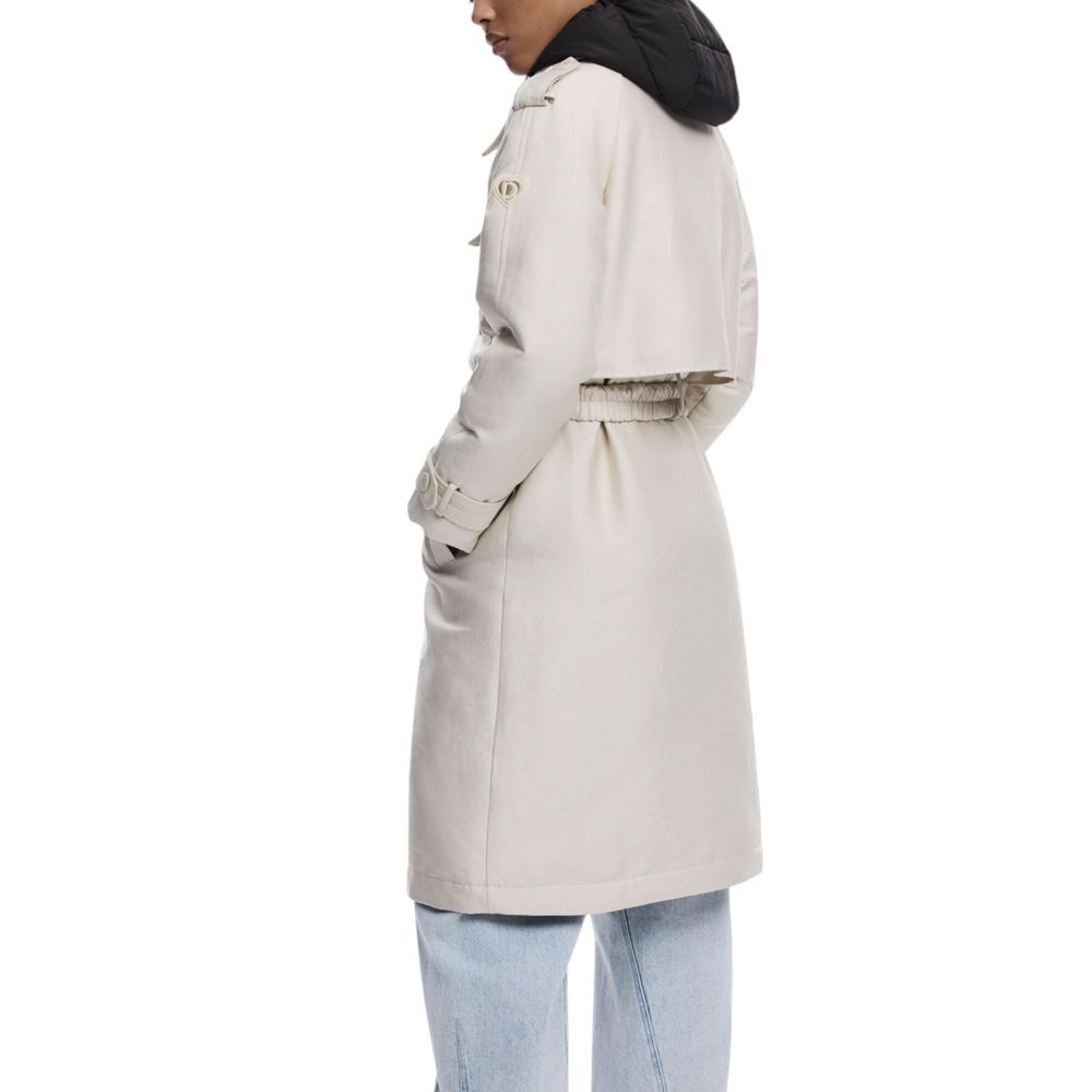 Desigual Cream Polyester Coat