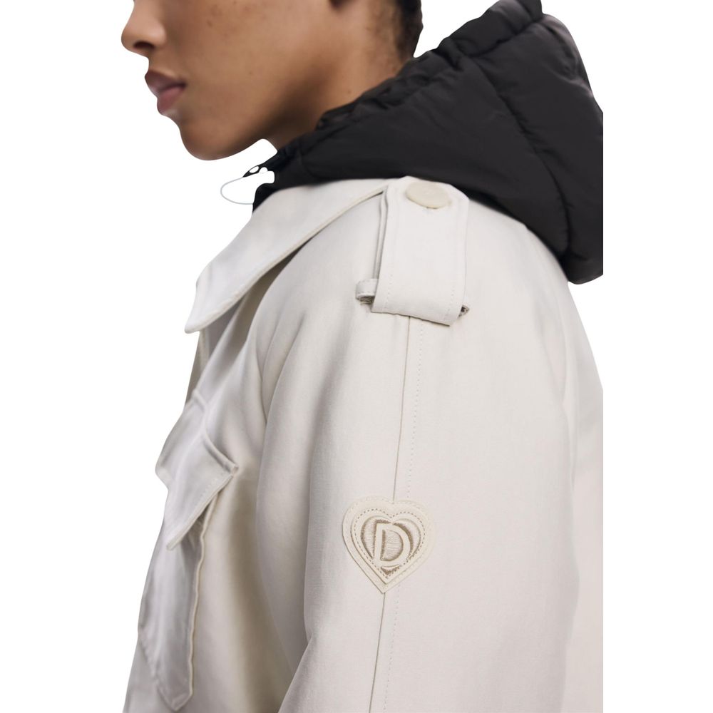 Desigual Cream Polyester Coat